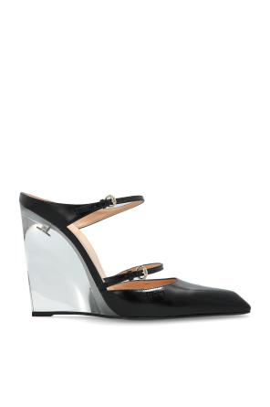＊OFF WHITE＊ Jug Wedge Mules OFF WHITE | Jug Wedge Sandals | Heeled Sandals